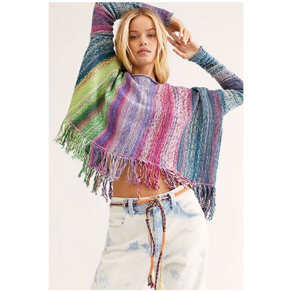 Free People Radiate Pullover Fringe Sweater Top - Picture 1 of 8
